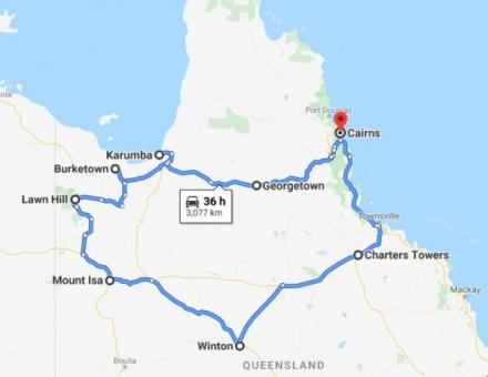Map of Gulf Country Outback Queensland Birds & Wildlife tour